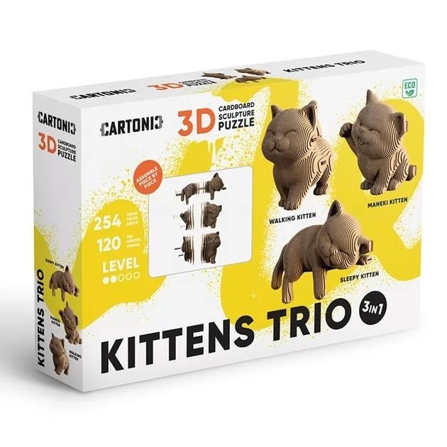 Puzzle 3D z kartonu Trio Koty