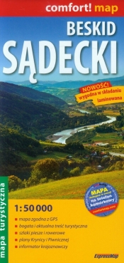 Beskid Sądecki laminiowana mapa turystyczna 1:50 000
