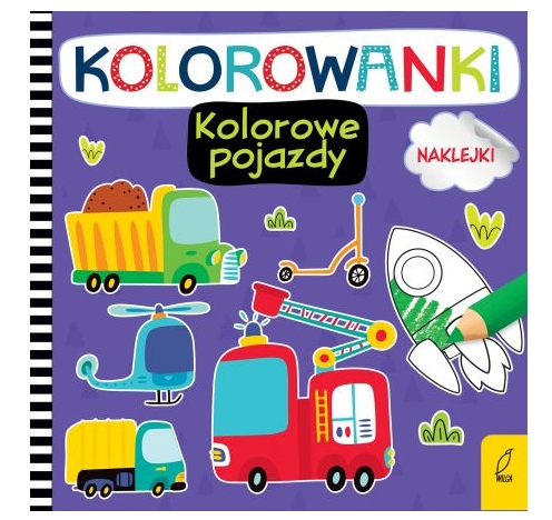 Kolorowanki z naklejkami. Kolorowe pojazdy