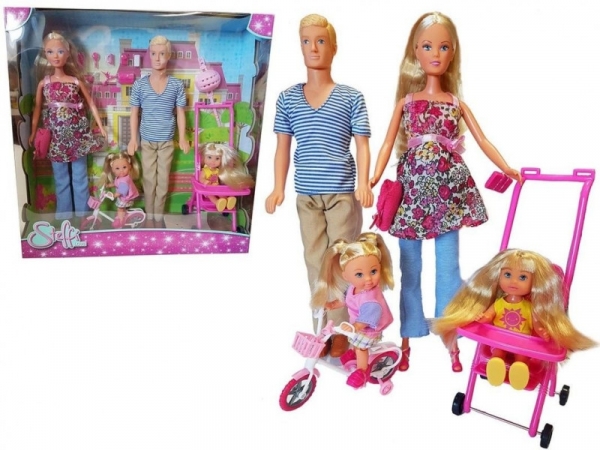 Lalki Rodzina Steffi z 2 córkami (105733200026)