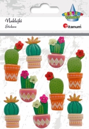 Naklejka (nalepka) Titanum Craft-fun kaktusy w doniczkach mix