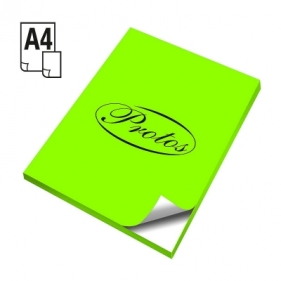 Papier samoprzylepny Protos fluo A4 - zielony fluorescencyjny 21.0x29.7cm