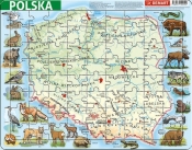 Puzzle ramkowe 72: Polska, mapa fizyczna