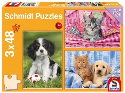 <img src='https://webimage.pl/pics/615/3/d4001504563615.jpg' style='height:440px' /> Puzzle 3 x 48 Najsłodsze zwierzątka 112713