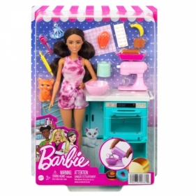 Lalka Barbie w kuchni mikser piekarnik zestaw (HCD44)