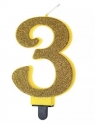 Świeczka urodzinowa brokatowa 3