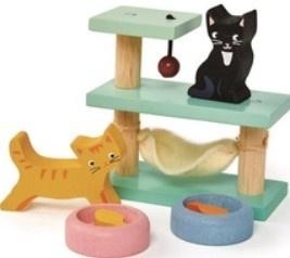 Figurki kotki z akcesoriami drewniane