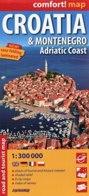 Croatia i Montenegro Adriat Coast mapa samochodowo-turystyczna 1:300 000 - <br />