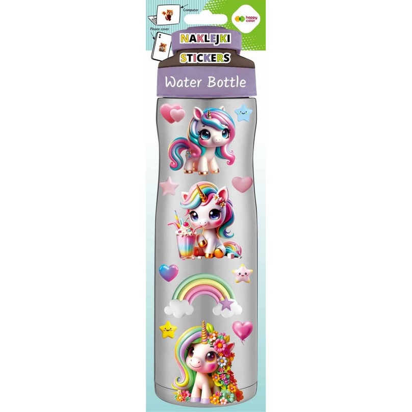 <img src='https://webimage.pl/pics/616/5/d5902979035616.png' style='height:440px' /> Naklejki Water Bottle - Sweet Unicorns, 83x286 mm