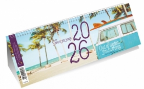 Kalendarz 2026 poziomy ze spiralką plaża