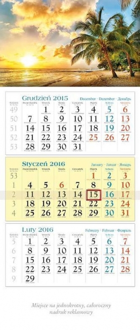 Kalendarz 2016 KT 11 Palmy trójdzielny
