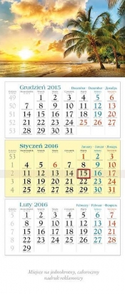 Kalendarz 2016 KT 11 Palmy trójdzielny