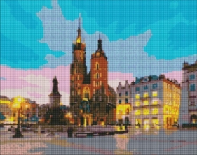 Diamentowa mozaika - Kraków wieczorem 40x50cm