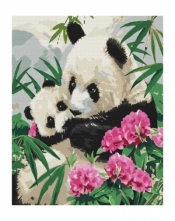 Malowanie po numerach - Mama panda... 40x50cm