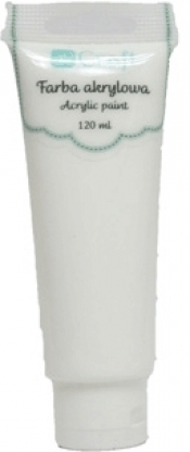Farba akrylowa, 120 ml - titanium white (DPFA-050)