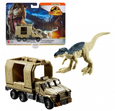 Matchbox Jurassic World Transporter z Baryonyxem