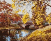 Malowanie po numerach - Jesienny pejzaż 40x50cm