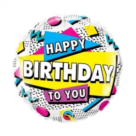 Balon foliowy Godan happy birthday 90's retro 45cm (88063)