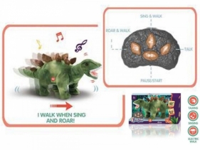 Interaktywna maskotka Dino zielony R/C światło, dźwięk, chodzi (007000)