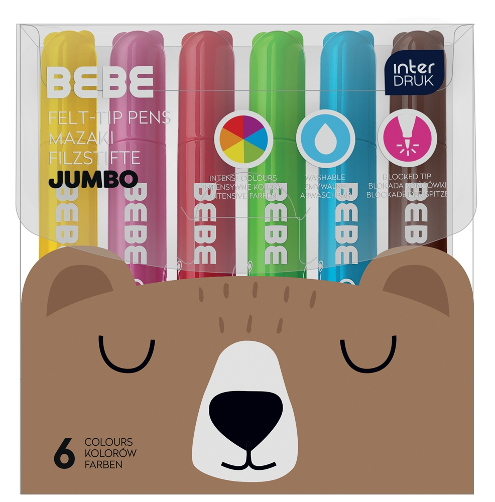 Mazaki Jumbo Bebe Friends, 6 kolorów