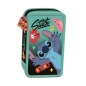Piórnik szkolny potrójny z wyposażeniem - Stitch Mint Aloha