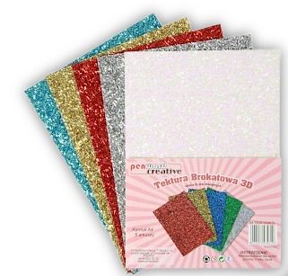 <img src='https://webimage.pl/pics/619/4/d5902557434619-2.png' style='height:440px' /> Tektura A4 gładka brokat 3D 5 kolorów
