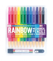 Kredki Mechaniczne Tęczowy Zestaw Rainbow 12 kredek 12 wkładów temperówka
