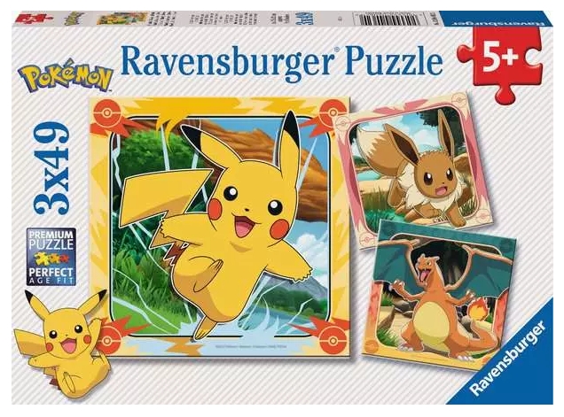 Ravensburger, Puzzle 3x49: Pokemon (12004062)