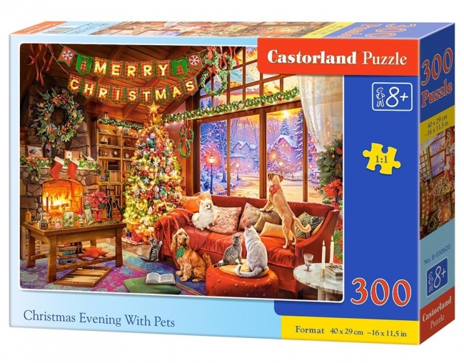 <img src='https://webimage.pl/pics/620/0/d5904438030620.jpg' style='height:440px' /> Puzzle 300 Christmas Evening With Pets CASTOR