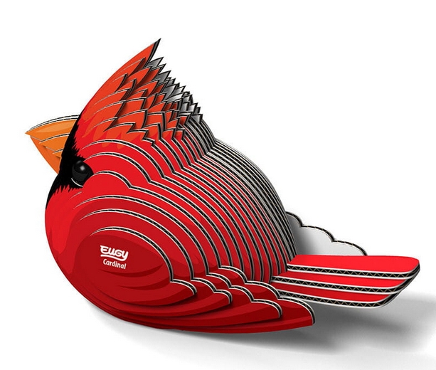 Ptak Kardynał Szkarłatny Eugy. Eko Układanka 3D (EG_068)