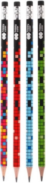 Happy Color, Ołówek trójkątny z gumką 2B - Pixi Blox, 1 szt