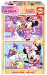 Puzzle drewniane 2x50 Myszka Minnie Daisy