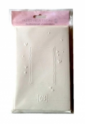 Karty tłoczone + koperty serduszka creme 06 5szt