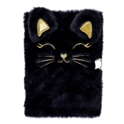 Astrapap, Pamiętnik z kłódką A5/96K - Fluffy Kitty Black
