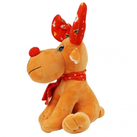 Maskotka - Renifer ze świątecznym porożem, 20 cm