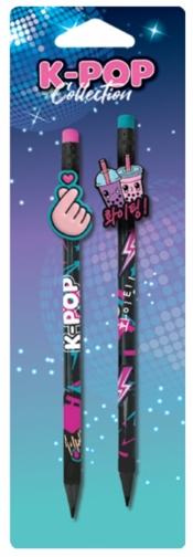 Coolpack, Ołówki z gumową nakładką - K-Pop Dark, 2 szt
