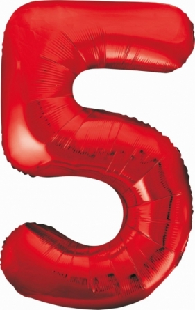Balon foliowy cyfra 5 czerwona 85cm (BCHCW5)