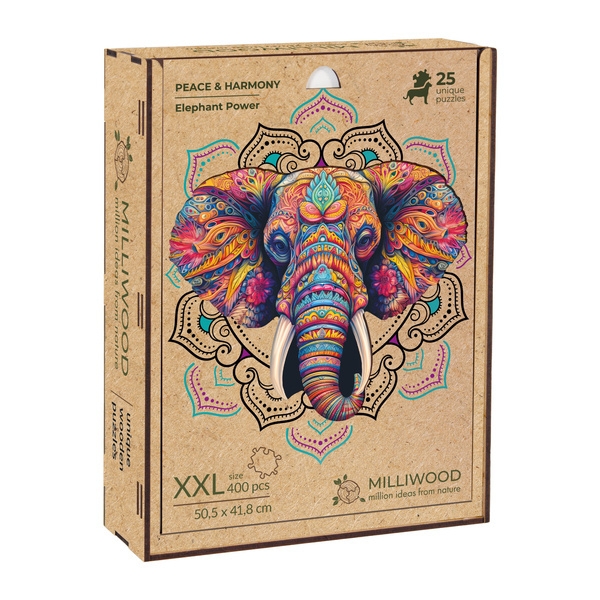 Puzzle drewniane 400: Peace and harmony – Słoń