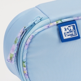 Piórnik z klapką Oxford Flowers - niebieski