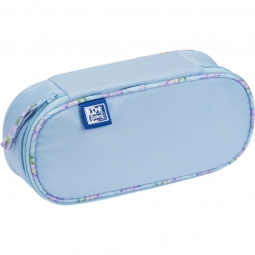 Piórnik z klapką Oxford Flowers - niebieski