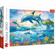 Trefl, Puzzle 1500: Rodzina delfinów (26162)