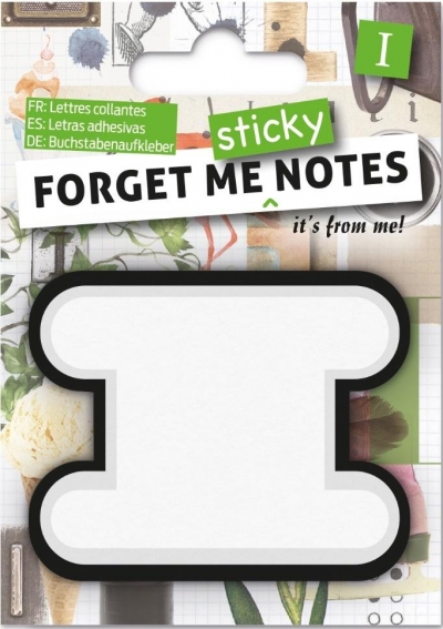 Forget me sticky - notes kart samoprzylepnych litera I