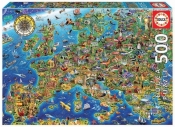 Puzzle 500 elementów Mapa europejska (17962)