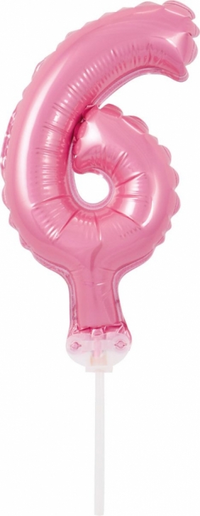 Balon foliowy Godan różowy 13 cm cyfra 6 (BC-5RO6)