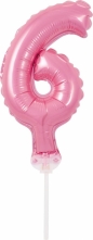 Balon foliowy Godan różowy 13 cm cyfra 6 (BC-5RO6)