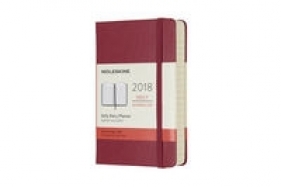 Kalendarz dzienny Moleskine 12M P bordowy