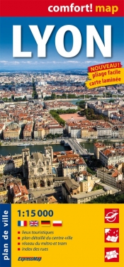 Lyon laminowany plan miasta 1:15 000