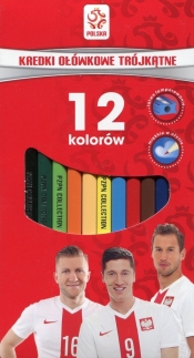 Kredki ołówkowe trójkątne 12 kolorów PZPN