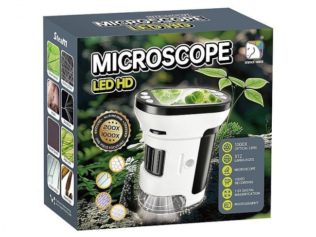 Mikroskop LED z USB powiększenie do 1000 razy