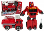 Zestaw DIY 2w1 straż pożarna i robot czerwony